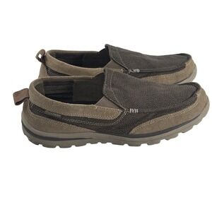 Skechers Slip on Loafers Relaxed Fit Size 10 Shoes Brown Casual
